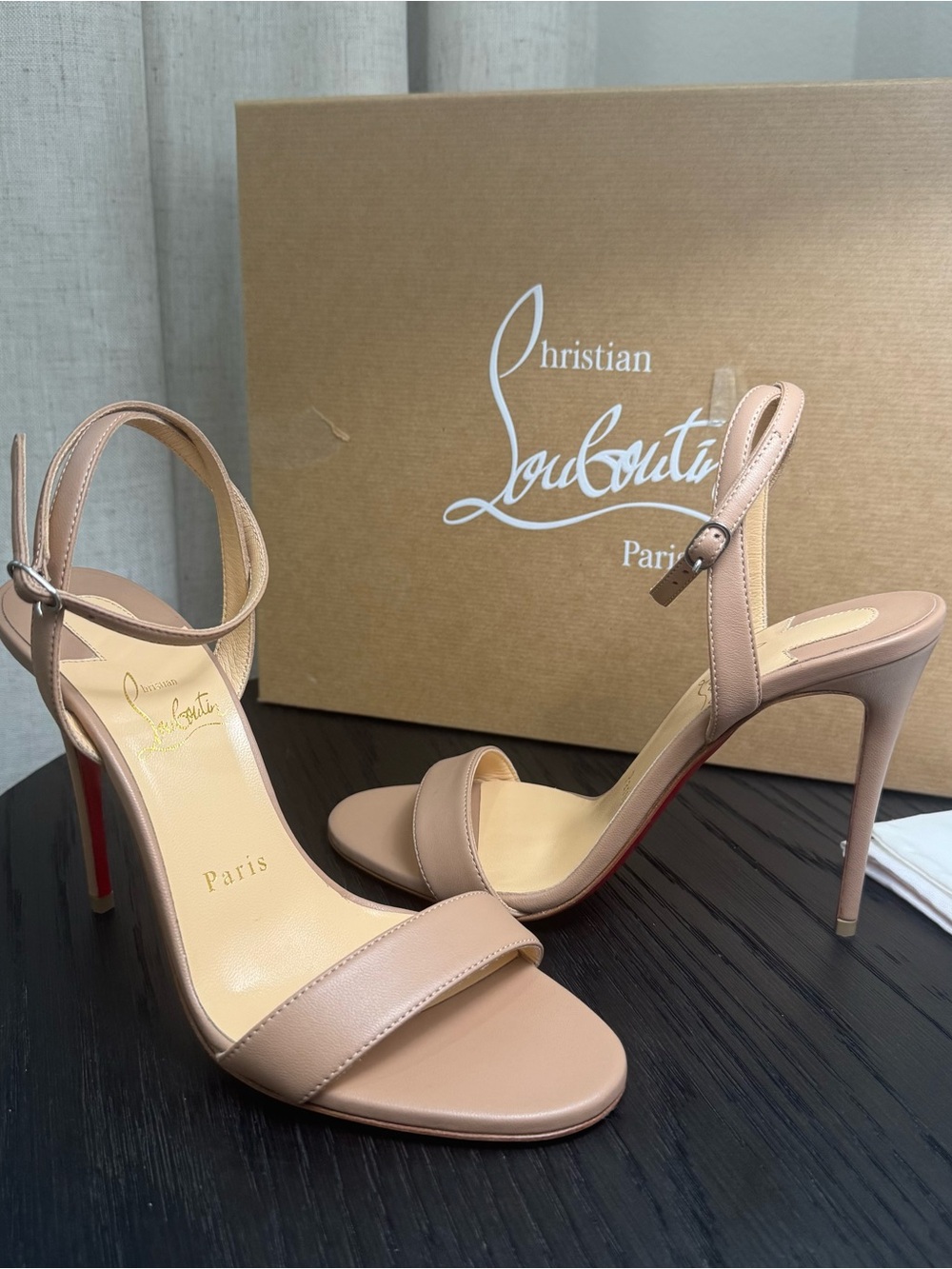 Christian Louboutin Loubigirl 100 Sandals Leather Nude 36.5 - Picture 4 of 9